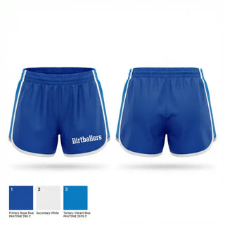 Womens Shorts, Dirtballers, Softball, Teamtime, Team time, sublimation, custom sports apparel, team uniforms, spirit wear, spiritwear, sports uniforms, custom shirts, team store, custom team store, fundraiser sports, apparel fundraiser