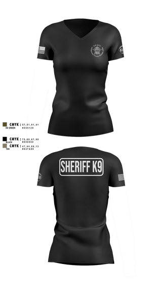 Womens Short Sleeve Vneck Shirt, Montgomery County Sheriff’s Office K9 Unit, Police, Teamtime, Team time, sublimation, custom sports apparel, team uniforms, spirit wear, spiritwear, sports uniforms, custom shirts, team store, custom team store, fundraiser sports, apparel fundraiser