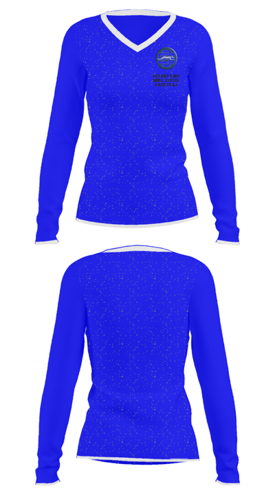 Ocean Springs Middle School Basketball 48303551 Women's Long Sleeve V-neck Shirt - 34