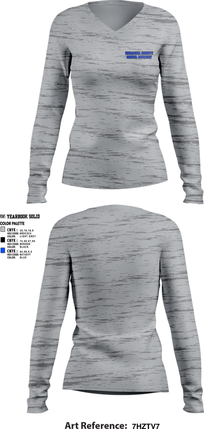Escambia County School District 14556594 Women's Long Sleeve V-neck Shirt - 2