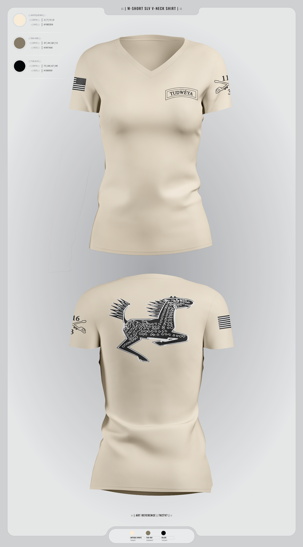 Womens Short Sleeve Vneck Shirt, DET 1 HHC 3-116 CAV, Army, Teamtime, Team time, sublimation, custom sports apparel, team uniforms, spirit wear, spiritwear, sports uniforms, custom shirts, team store, custom team store, fundraiser sports, apparel fundraiser