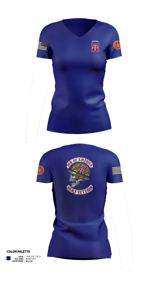 Womens Short Sleeve Vneck Shirt, 82d ABN DIV, , Teamtime, Team time, sublimation, custom sports apparel, team uniforms, spirit wear, spiritwear, sports uniforms, custom shirts, team store, custom team store, fundraiser sports, apparel fundraiser