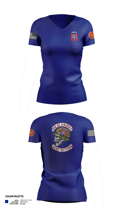 82d ABN DIV 72745716 Women's Short Sleeve V-neck Shirt - 100