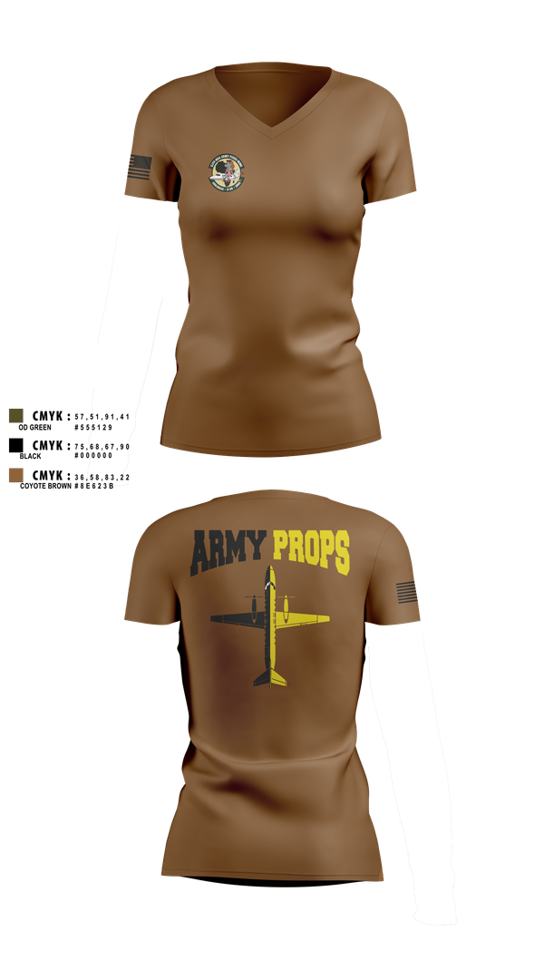Womens Short Sleeve Vneck Shirt, DET 2 CO A 2-245th AVN, , Teamtime, Team time, sublimation, custom sports apparel, team uniforms, spirit wear, spiritwear, sports uniforms, custom shirts, team store, custom team store, fundraiser sports, apparel fundraiser