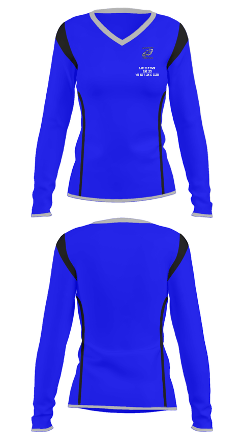 Women's Long Sleeve Vneck Shirt, Landstown Eagles Wrestling Club, Wrestling, Teamtime, Team time, sublimation, custom sports apparel, team uniforms, spirit wear, spiritwear, sports uniforms, custom shirts, team store, custom team store, fundraiser sports, apparel fundraiser