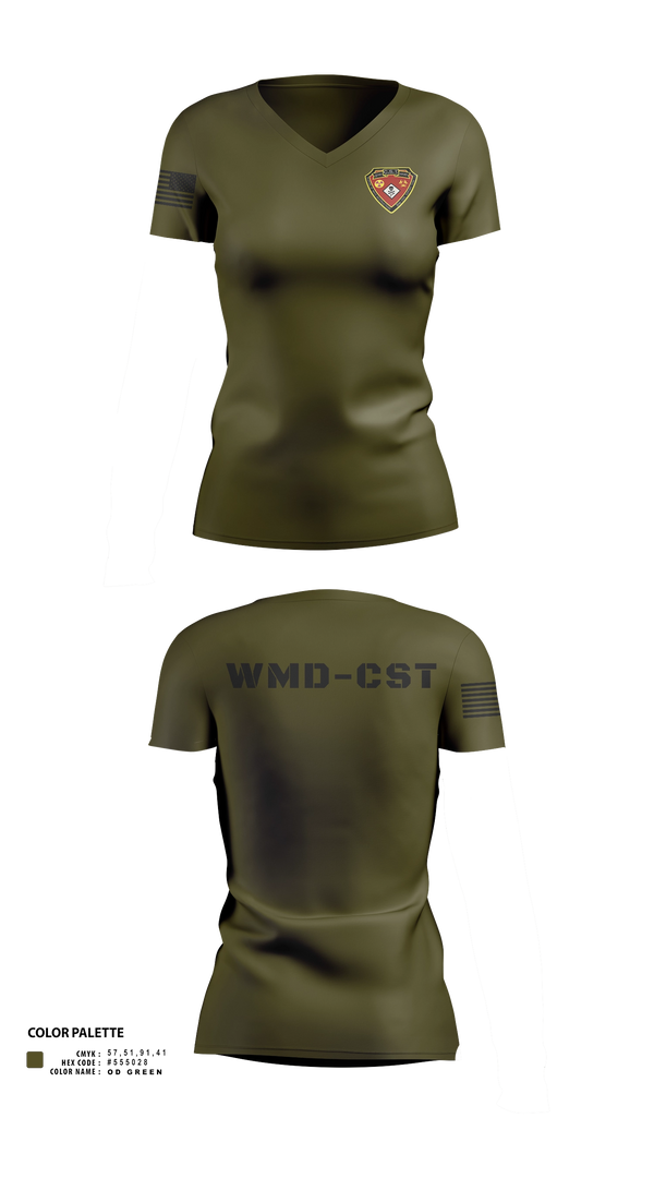Womens Short Sleeve Vneck Shirt, 2nd WMD CST, Army, Teamtime, Team time, sublimation, custom sports apparel, team uniforms, spirit wear, spiritwear, sports uniforms, custom shirts, team store, custom team store, fundraiser sports, apparel fundraiser