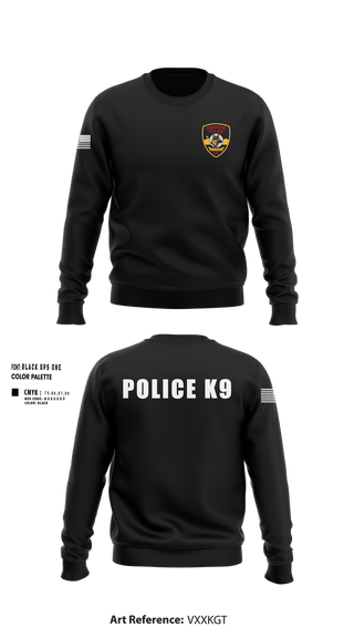 Crew Neck Sweatshirt, Roanoke K9, Police, Teamtime, Team time, sublimation, custom sports apparel, team uniforms, spirit wear, spiritwear, sports uniforms, custom shirts, team store, custom team store, fundraiser sports, apparel fundraiser