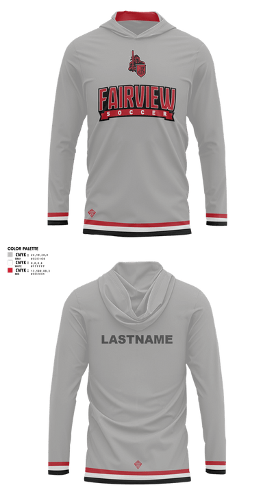 Fairview Men's Soccer Long Sleeve Performance Shirt with hood - 2