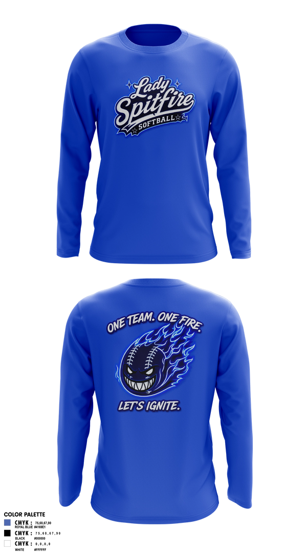 Long Sleeve Performance Shirt, Lady Spitfire, Softball, Teamtime, Team time, sublimation, custom sports apparel, team uniforms, spirit wear, spiritwear, sports uniforms, custom shirts, team store, custom team store, fundraiser sports, apparel fundraiser