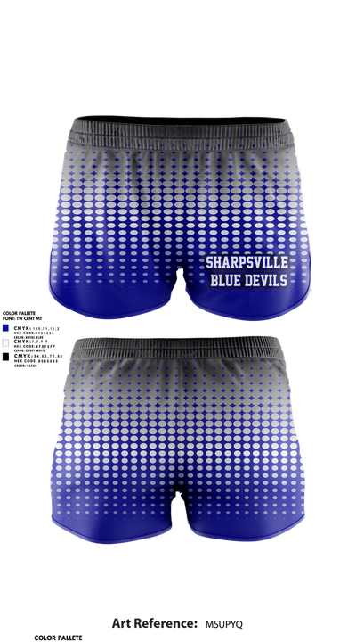 Sharpsville Blue Devils 61871742 Track Shorts - 2