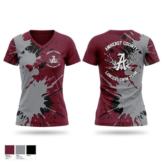 Womens Short Sleeve Vneck Shirt, Amherst County High School Lancers, Swimming, Teamtime, Team time, sublimation, custom sports apparel, team uniforms, spirit wear, spiritwear, sports uniforms, custom shirts, team store, custom team store, fundraiser sports, apparel fundraiser