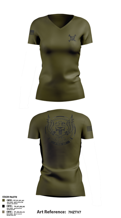 FMS 27 56300622 Women's Short Sleeve V-neck Shirt - 1