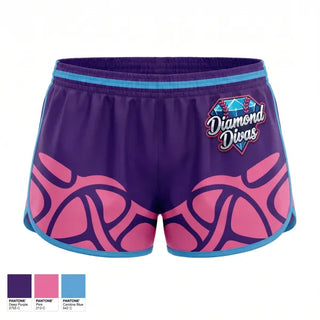 Womens Shorts, Diamond Divas, Softball, Teamtime, Team time, sublimation, custom sports apparel, team uniforms, spirit wear, spiritwear, sports uniforms, custom shirts, team store, custom team store, fundraiser sports, apparel fundraiser