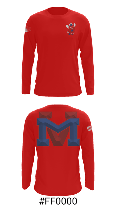 Medicine Valley High School Wrestling 56564921 Long Sleeve Performance Shirt - 18