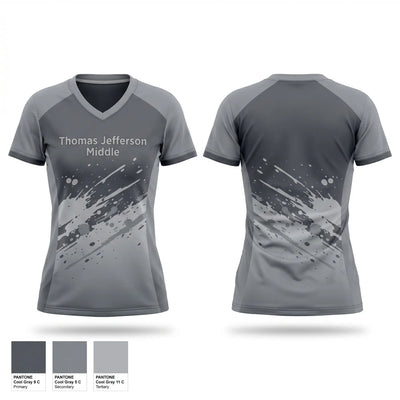 Thomas Jefferson Middle 45162196 Women's Short Sleeve V-neck Shirt - 1