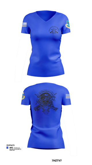 Womens Short Sleeve Vneck Shirt, 380th Security Police Squadron, , Teamtime, Team time, sublimation, custom sports apparel, team uniforms, spirit wear, spiritwear, sports uniforms, custom shirts, team store, custom team store, fundraiser sports, apparel fundraiser