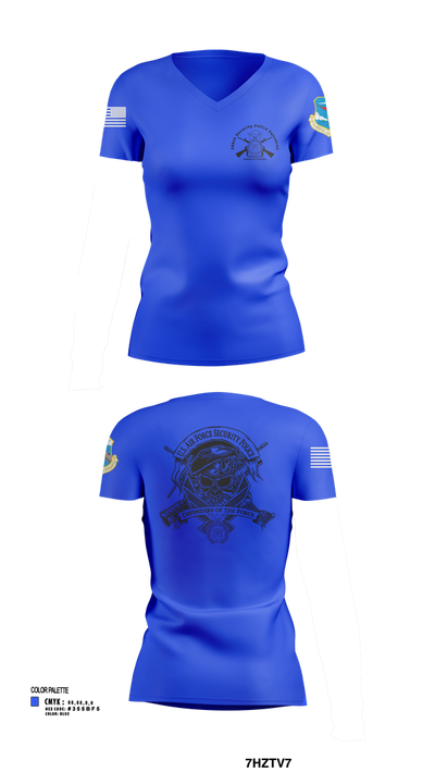 380th Security Police Squadron 85446587 Women's Short Sleeve V-neck Shirt - 101
