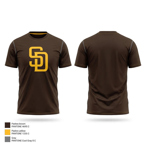Short Sleeve Performance Shirt, Padres, Baseball, Teamtime, Team time, sublimation, custom sports apparel, team uniforms, spirit wear, spiritwear, sports uniforms, custom shirts, team store, custom team store, fundraiser sports, apparel fundraiser