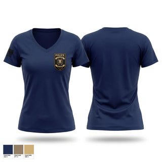 Womens Short Sleeve Vneck Shirt, Lincolnton Police Department, Police, Teamtime, Team time, sublimation, custom sports apparel, team uniforms, spirit wear, spiritwear, sports uniforms, custom shirts, team store, custom team store, fundraiser sports, apparel fundraiser