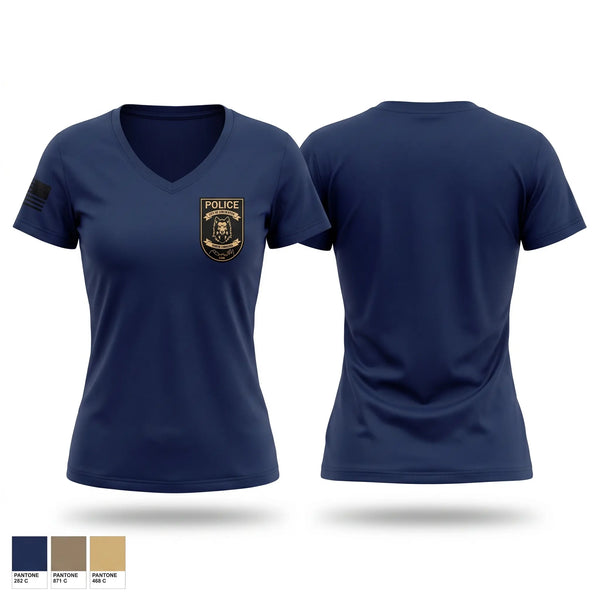 Womens Short Sleeve Vneck Shirt, Lincolnton Police Department, Police, Teamtime, Team time, sublimation, custom sports apparel, team uniforms, spirit wear, spiritwear, sports uniforms, custom shirts, team store, custom team store, fundraiser sports, apparel fundraiser