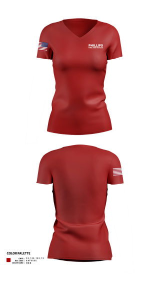 Womens Short Sleeve Vneck Shirt, Phillips fired and rescue, Fire Department, Teamtime, Team time, sublimation, custom sports apparel, team uniforms, spirit wear, spiritwear, sports uniforms, custom shirts, team store, custom team store, fundraiser sports, apparel fundraiser