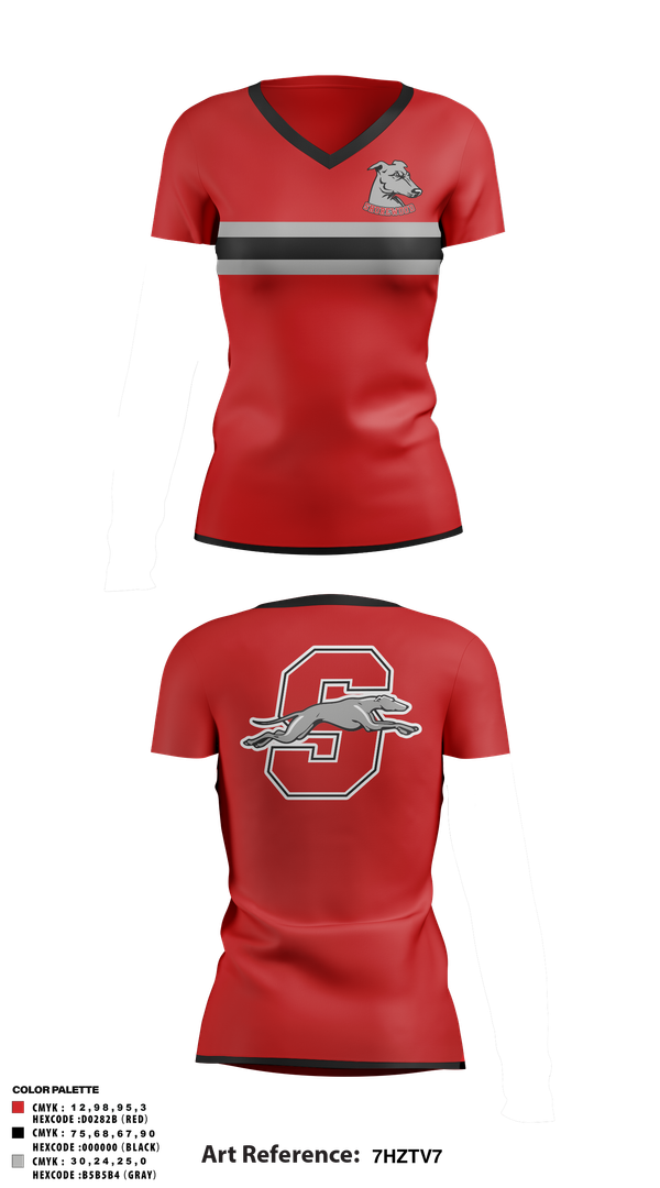 Womens Short Sleeve Vneck Shirt, Shorewood Greyhounds Golf, Golf, Teamtime, Team time, sublimation, custom sports apparel, team uniforms, spirit wear, spiritwear, sports uniforms, custom shirts, team store, custom team store, fundraiser sports, apparel fundraiser