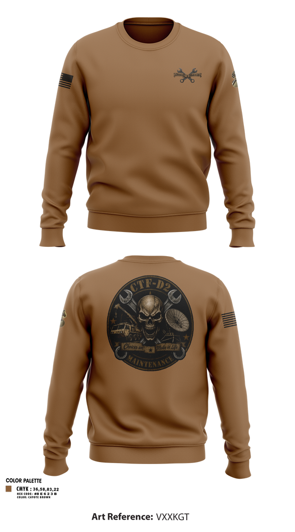 Crew Neck Sweatshirt, CTF D-2, Army, Teamtime, Team time, sublimation, custom sports apparel, team uniforms, spirit wear, spiritwear, sports uniforms, custom shirts, team store, custom team store, fundraiser sports, apparel fundraiser