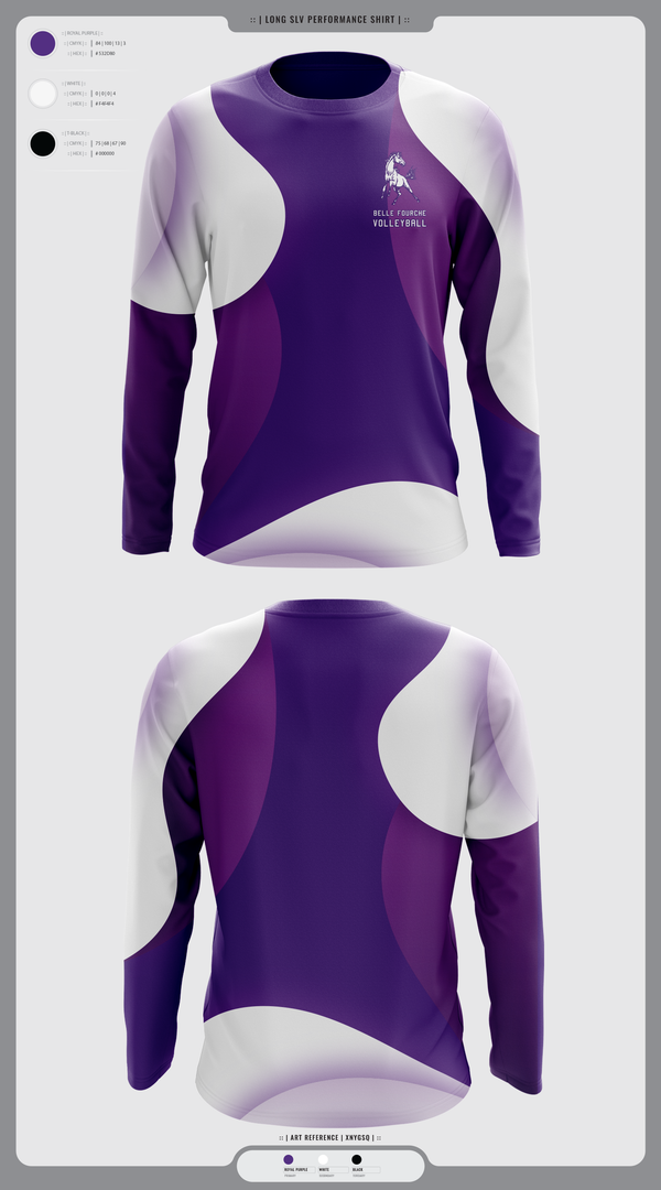 Long Sleeve Performance Shirt, Belle Fourche Volleyball, Women's Volleyball, Teamtime, Team time, sublimation, custom sports apparel, team uniforms, spirit wear, spiritwear, sports uniforms, custom shirts, team store, custom team store, fundraiser sports, apparel fundraiser