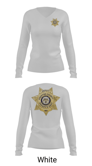 Womens Long Sleeve Vneck Shirt, Prentiss county sheriff department, Police, Teamtime, Team time, sublimation, custom sports apparel, team uniforms, spirit wear, spiritwear, sports uniforms, custom shirts, team store, custom team store, fundraiser sports, apparel fundraiser