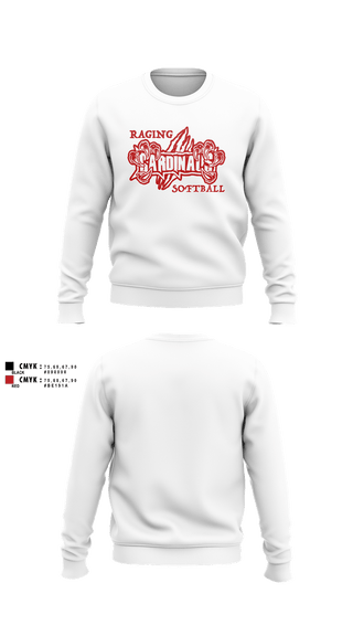 Crew Neck Sweatshirt, Raging Cardinals, Softball, Teamtime, Team time, sublimation, custom sports apparel, team uniforms, spirit wear, spiritwear, sports uniforms, custom shirts, team store, custom team store, fundraiser sports, apparel fundraiser