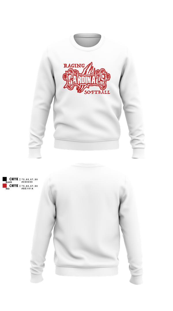 Crew Neck Sweatshirt, Raging Cardinals, Softball, Teamtime, Team time, sublimation, custom sports apparel, team uniforms, spirit wear, spiritwear, sports uniforms, custom shirts, team store, custom team store, fundraiser sports, apparel fundraiser