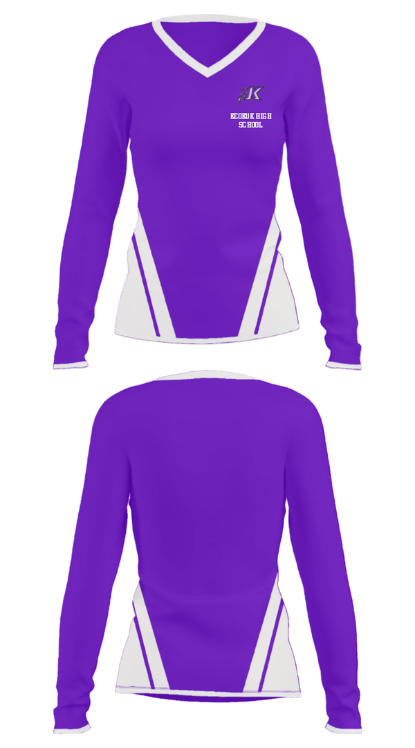 Women's Long Sleeve Vneck Shirt, Keokuk High School, Spirit Store, Teamtime, Team time, sublimation, custom sports apparel, team uniforms, spirit wear, spiritwear, sports uniforms, custom shirts, team store, custom team store, fundraiser sports, apparel fundraiser