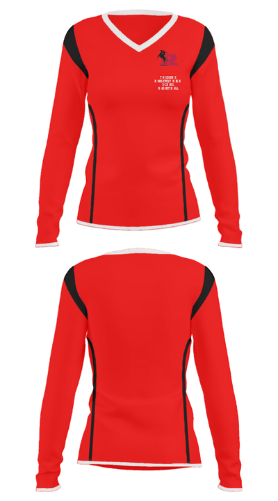 Theodore Roosevelt High School Basketball 61081545 Women's Long Sleeve V-neck Shirt - 35