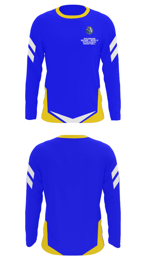 Long Sleeve Performance Shirt, Buckingham Browne & Nichols Upper School  Basketball, Men's Basketball, Teamtime, Team time, sublimation, custom sports apparel, team uniforms, spirit wear, spiritwear, sports uniforms, custom shirts, team store, custom team store, fundraiser sports, apparel fundraiser