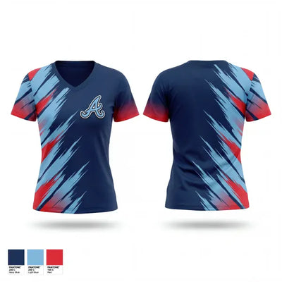 Azusa Vikings 76691521 Women's Short Sleeve V-neck Shirt - 1