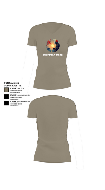 Uss Preble DDG 88 21838003 Women's Short Sleeve V-neck Shirt - 61