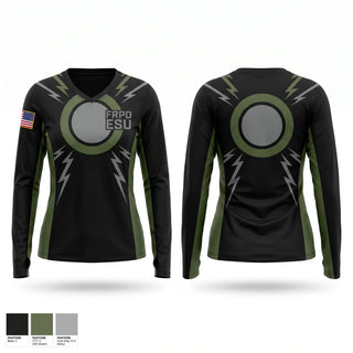 Womens Long Sleeve Vneck Shirt, FRPD ESU, Police, Teamtime, Team time, sublimation, custom sports apparel, team uniforms, spirit wear, spiritwear, sports uniforms, custom shirts, team store, custom team store, fundraiser sports, apparel fundraiser
