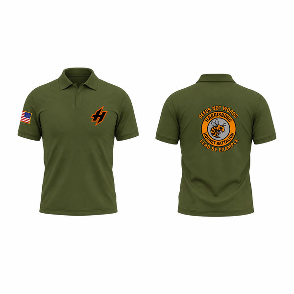 Short Sleeve Performance Polo, Harrisburg Hornet Battalion, Army, Teamtime, Team time, sublimation, custom sports apparel, team uniforms, spirit wear, spiritwear, sports uniforms, custom shirts, team store, custom team store, fundraiser sports, apparel fundraiser