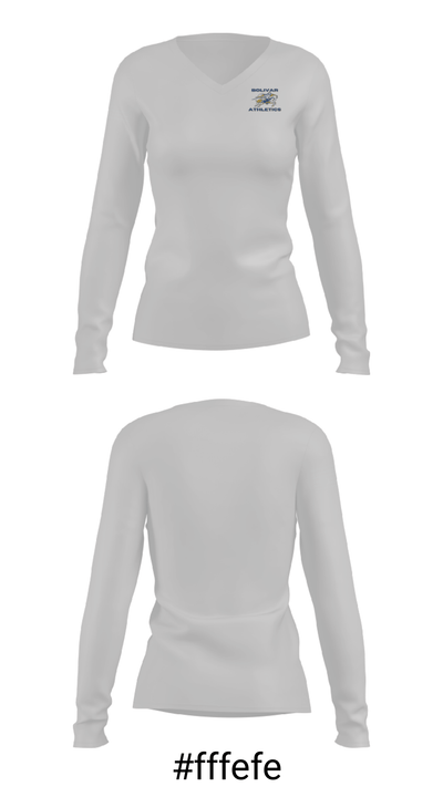 Bolivar Middle School Basketball 46084278 Women's Long Sleeve V-neck Shirt - 20