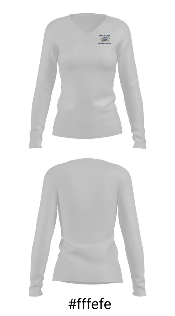 Women's Long Sleeve Vneck Shirt, Bolivar Middle School Basketball, Men's Basketball, Teamtime, Team time, sublimation, custom sports apparel, team uniforms, spirit wear, spiritwear, sports uniforms, custom shirts, team store, custom team store, fundraiser sports, apparel fundraiser