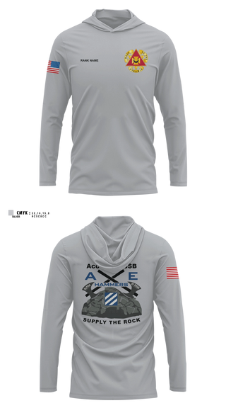 Long Sleeve hooded sunshirt, Aco 87th DSSB, Army, Teamtime, Team time, sublimation, custom sports apparel, team uniforms, spirit wear, spiritwear, sports uniforms, custom shirts, team store, custom team store, fundraiser sports, apparel fundraiser