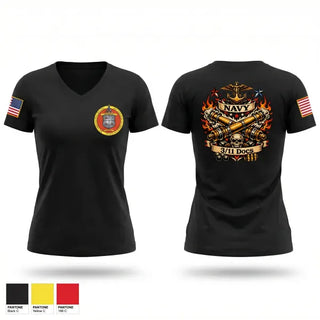 Womens Short Sleeve Vneck Shirt, 3/11, Navy, Teamtime, Team time, sublimation, custom sports apparel, team uniforms, spirit wear, spiritwear, sports uniforms, custom shirts, team store, custom team store, fundraiser sports, apparel fundraiser