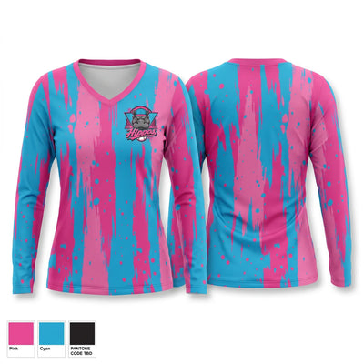 Hippos Women's Long Sleeve V-neck Shirt - 1