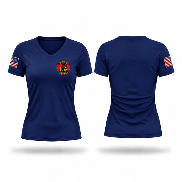 Sequatchie Vol. Fire Dept. Women's Short Sleeve V-neck Shirt - 1