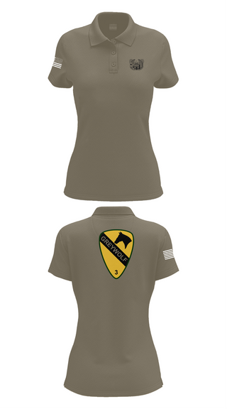 Womens Short Sleeve Performance Polo, 1st cav Div 3abct, , Teamtime, Team time, sublimation, custom sports apparel, team uniforms, spirit wear, spiritwear, sports uniforms, custom shirts, team store, custom team store, fundraiser sports, apparel fundraiser