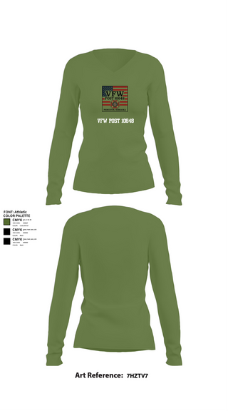 Womens Long Sleeve Vneck Shirt, VFW Post 10648, , Teamtime, Team time, sublimation, custom sports apparel, team uniforms, spirit wear, spiritwear, sports uniforms, custom shirts, team store, custom team store, fundraiser sports, apparel fundraiser