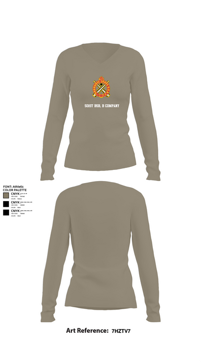 501st BSB, B Company 7979592 Women's Long Sleeve V-neck Shirt - 62