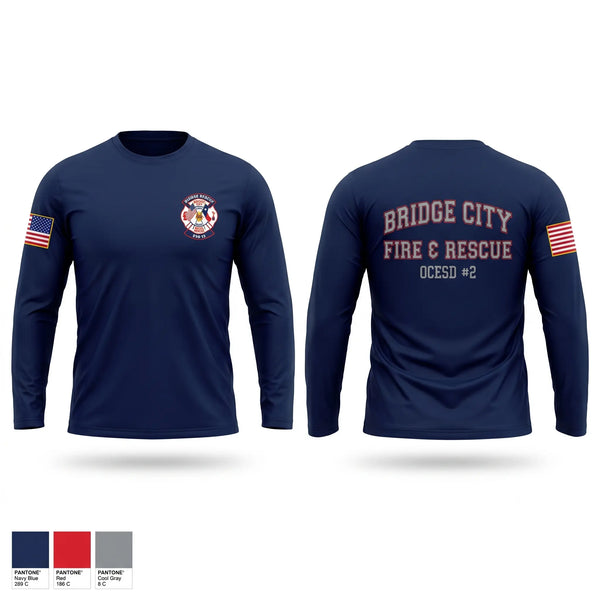 Long Sleeve Performance Shirt, Bridge City Fire Department, Fire Department, Teamtime, Team time, sublimation, custom sports apparel, team uniforms, spirit wear, spiritwear, sports uniforms, custom shirts, team store, custom team store, fundraiser sports, apparel fundraiser