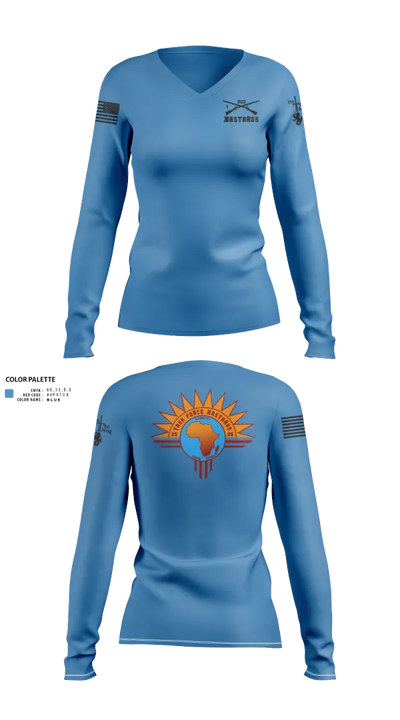 Task Force Bastards 71335130 Women's Long Sleeve V-neck Shirt - 120