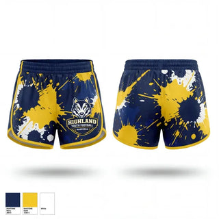 Womens Shorts, Highland Youth Football, , Teamtime, Team time, sublimation, custom sports apparel, team uniforms, spirit wear, spiritwear, sports uniforms, custom shirts, team store, custom team store, fundraiser sports, apparel fundraiser